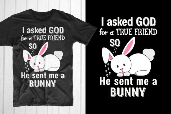 A Bunny Friendship Graphic for T-Shirt Designs