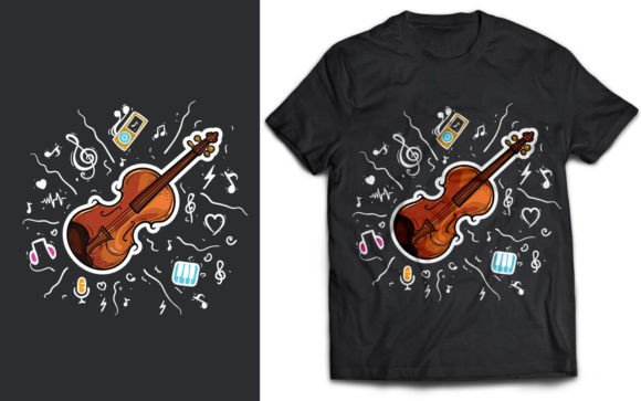 A Review of the Violin T-Shirt Design for Brand Marketing