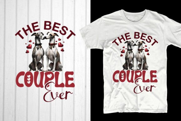A Whippet Dog Graphic for Valentine's T-Shirt Designs