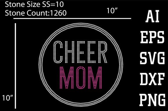 Designing a Cheer Mom Rhinestone Graphic for Content Publishing
