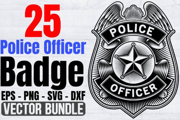 Police Officer Badge SVG Graphics for T-Shirt Design & Publishing