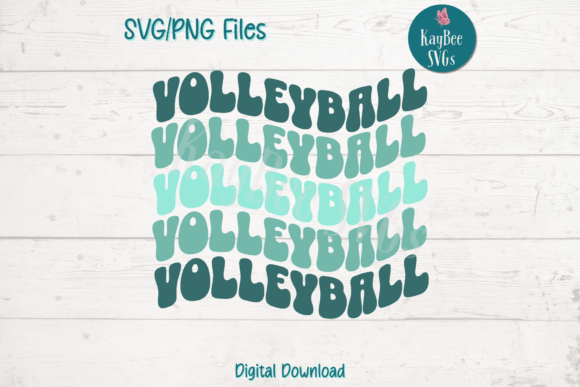Retro Wavy Volleyball Graphic: An Embroidery Designer's Take